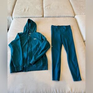 Under Armour Women’s Dark Teal Hoodie and Leggings Set